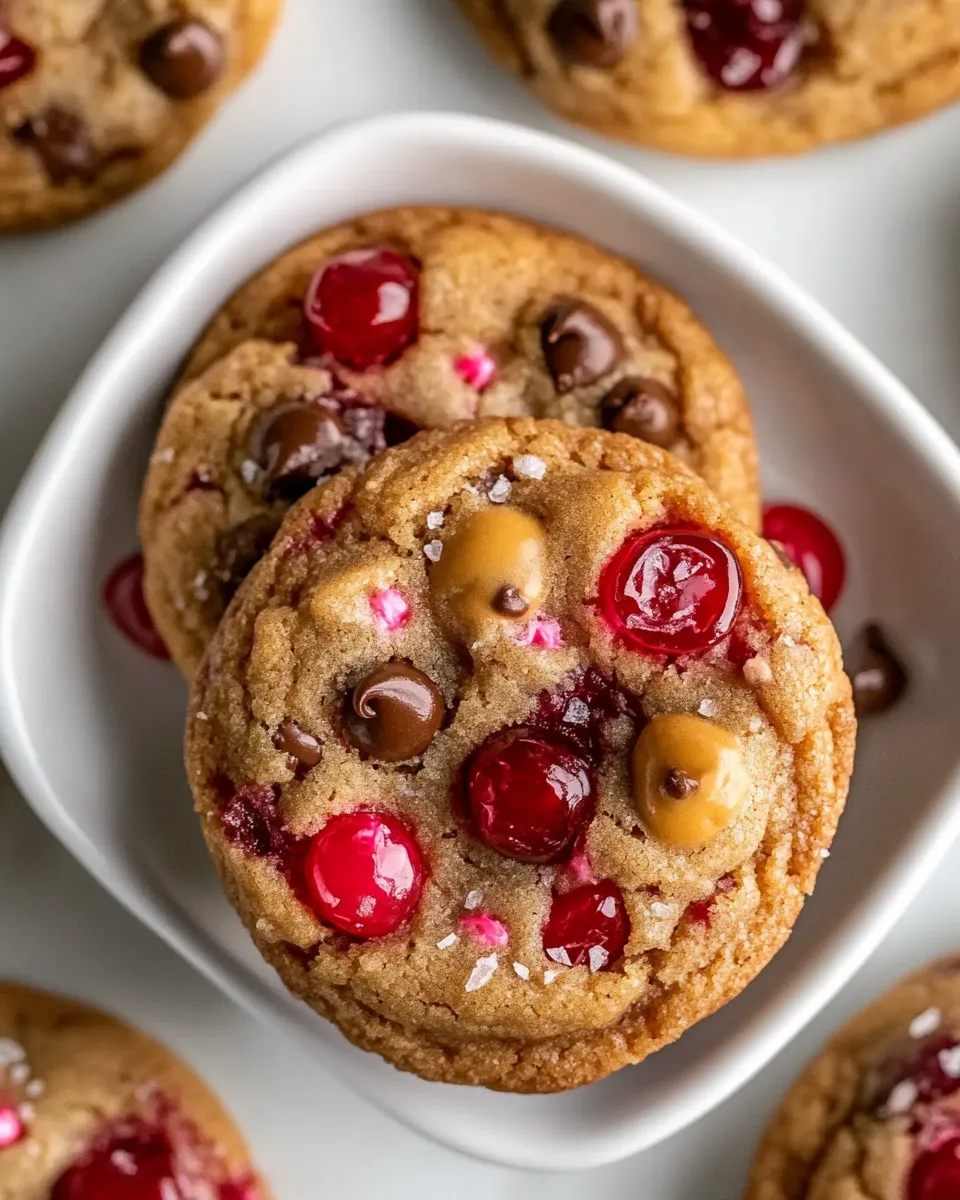 Amazing Maraschino Cherry Chocolate Chip Cookies. photo