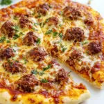 Homemade Meatball Pizza photo