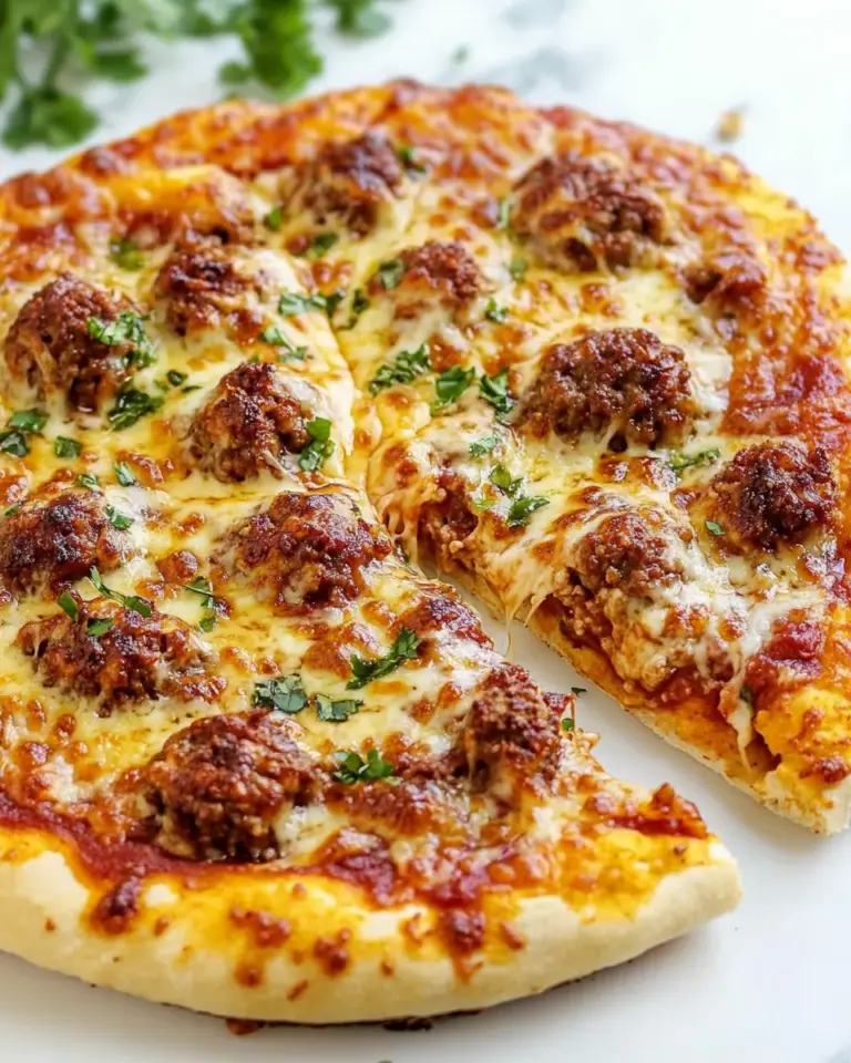 Homemade Meatball Pizza photo