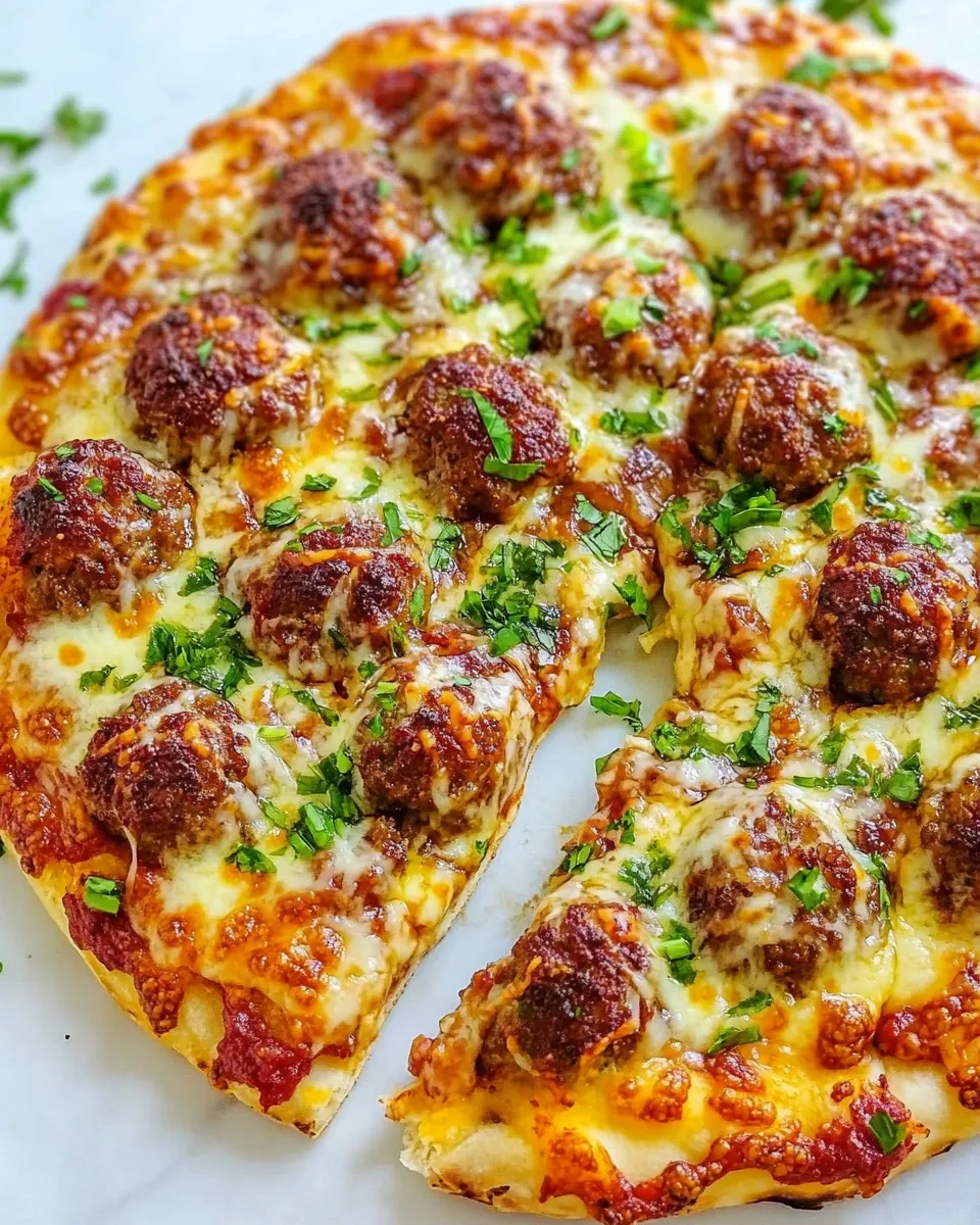 Classic Meatball Pizza image