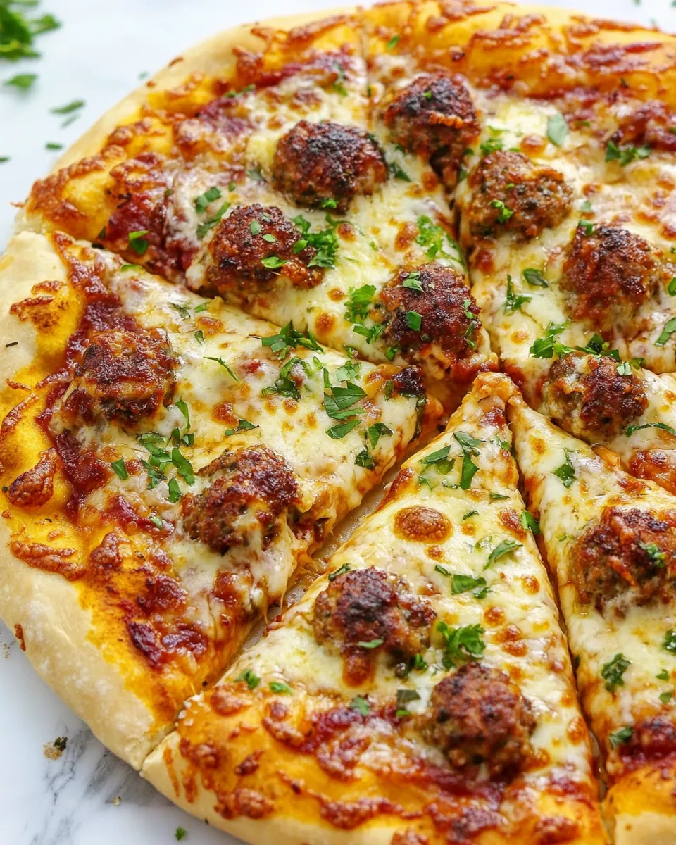 Easy Meatball Pizza recipe photo