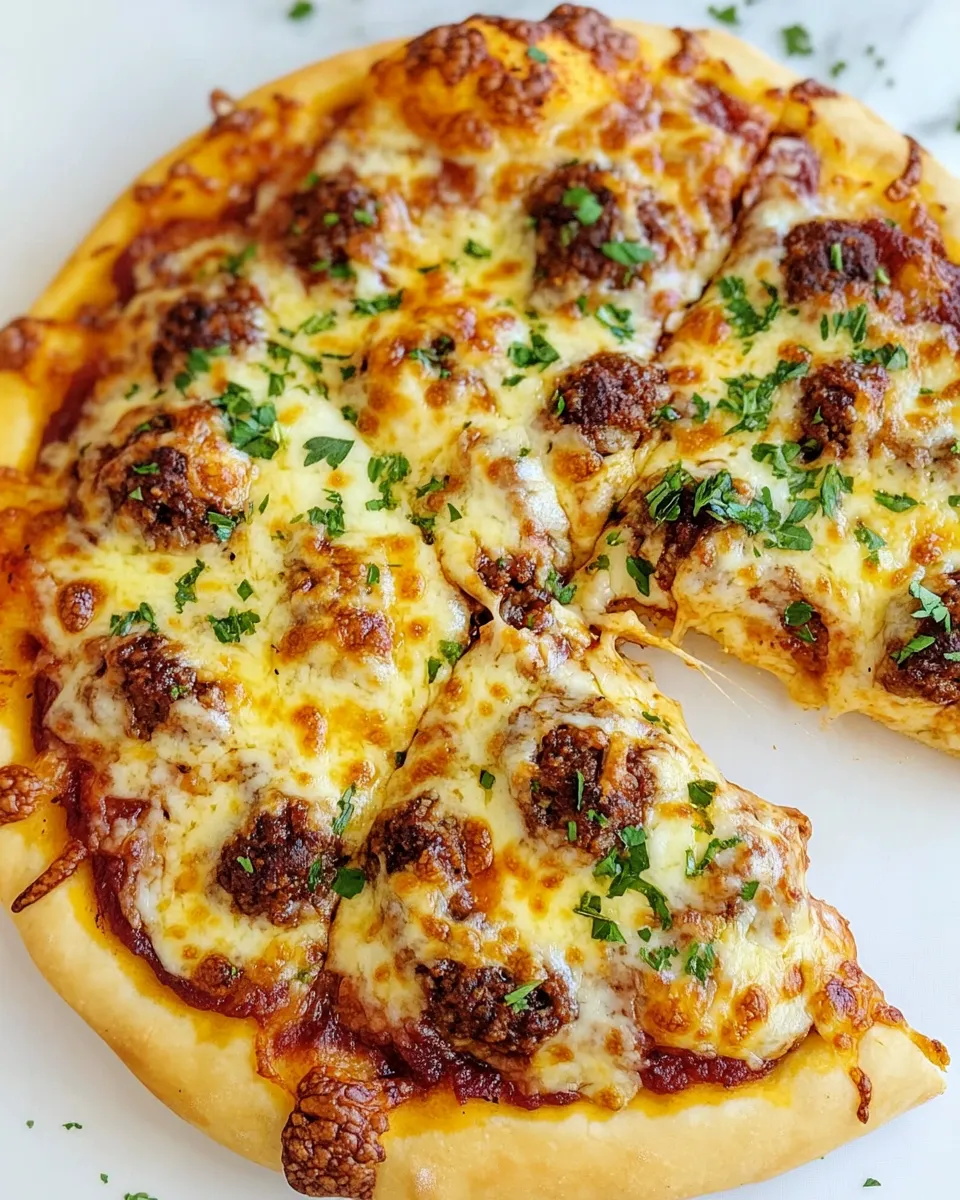 Delicious Meatball Pizza shot