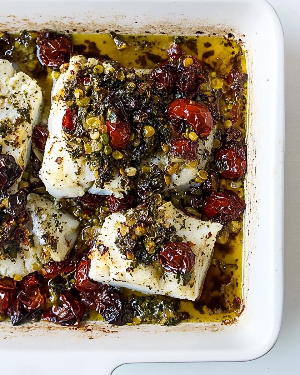 Delicious Mediterranean Baked Cod shot