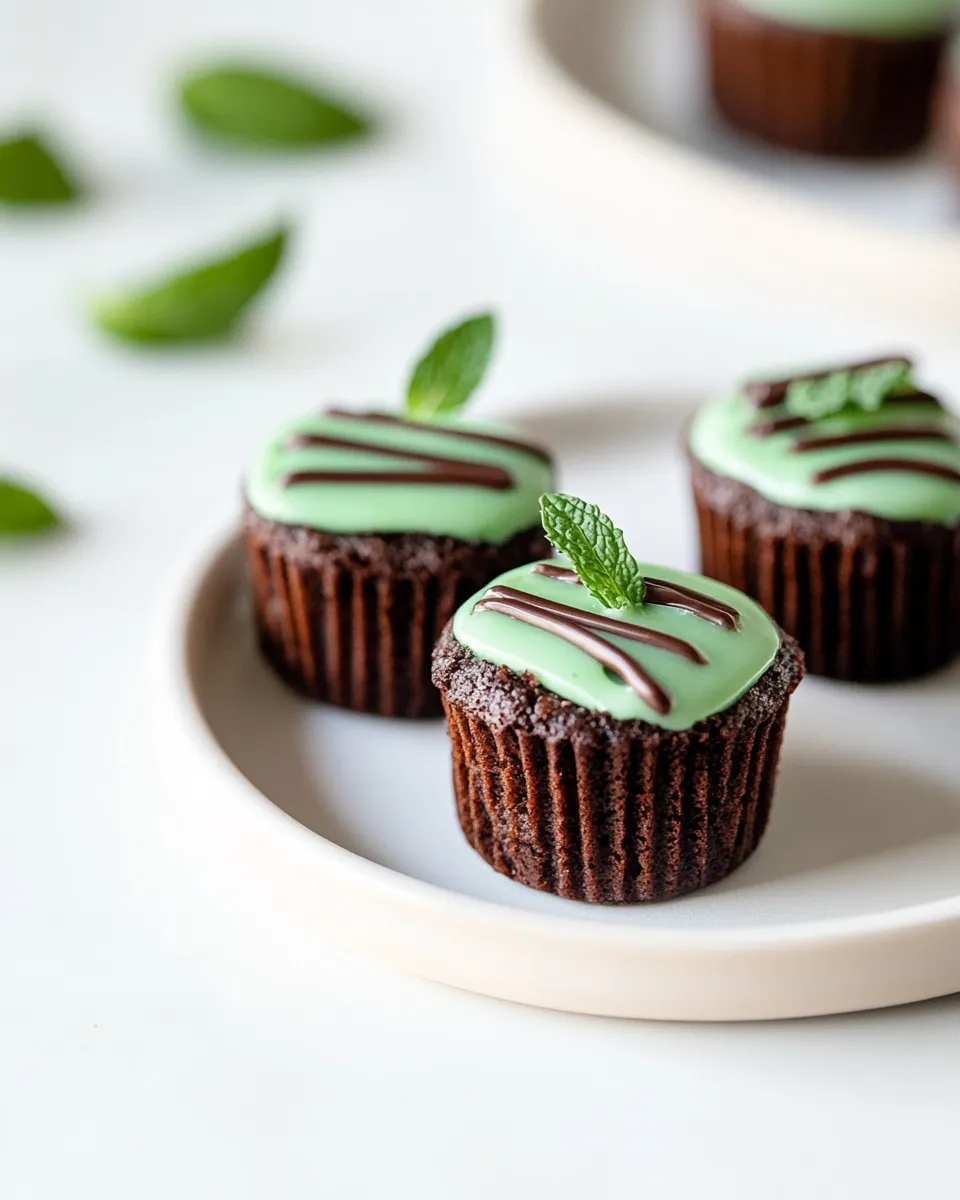 Easy Mint Brownie Bites food shot