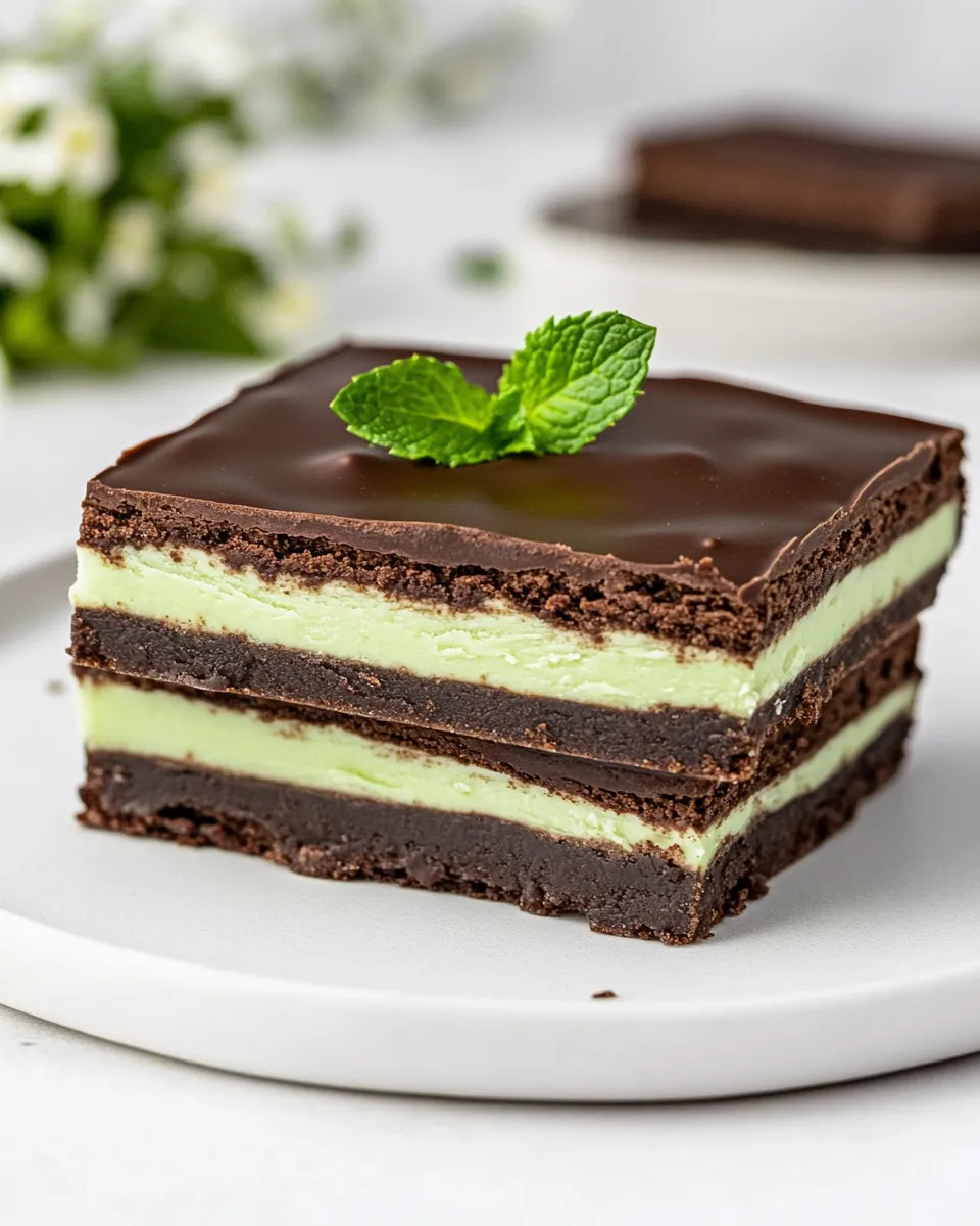 Homemade Mint Chocolate Brownies photo