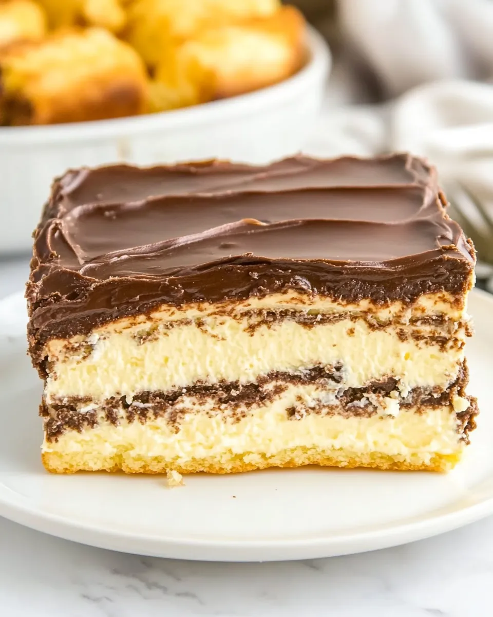 Delicious No Bake Chocolate Eclair Cake (Icebox Cake) image