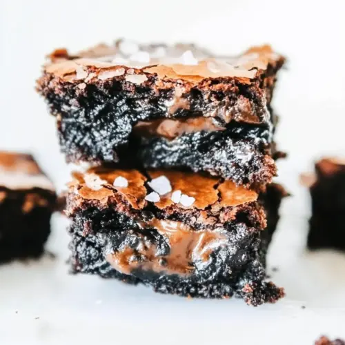 Quick Olive Oil and Sea Salt Truffle Brownies. shot