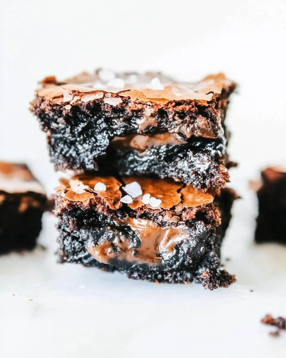 Quick Olive Oil and Sea Salt Truffle Brownies. shot