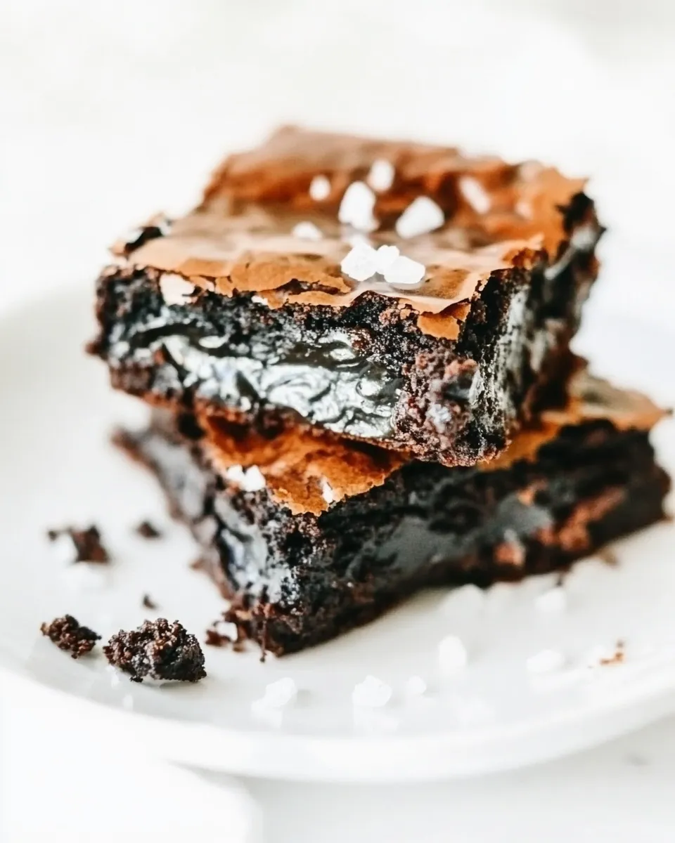 Fresh Olive Oil and Sea Salt Truffle Brownies. recipe photo