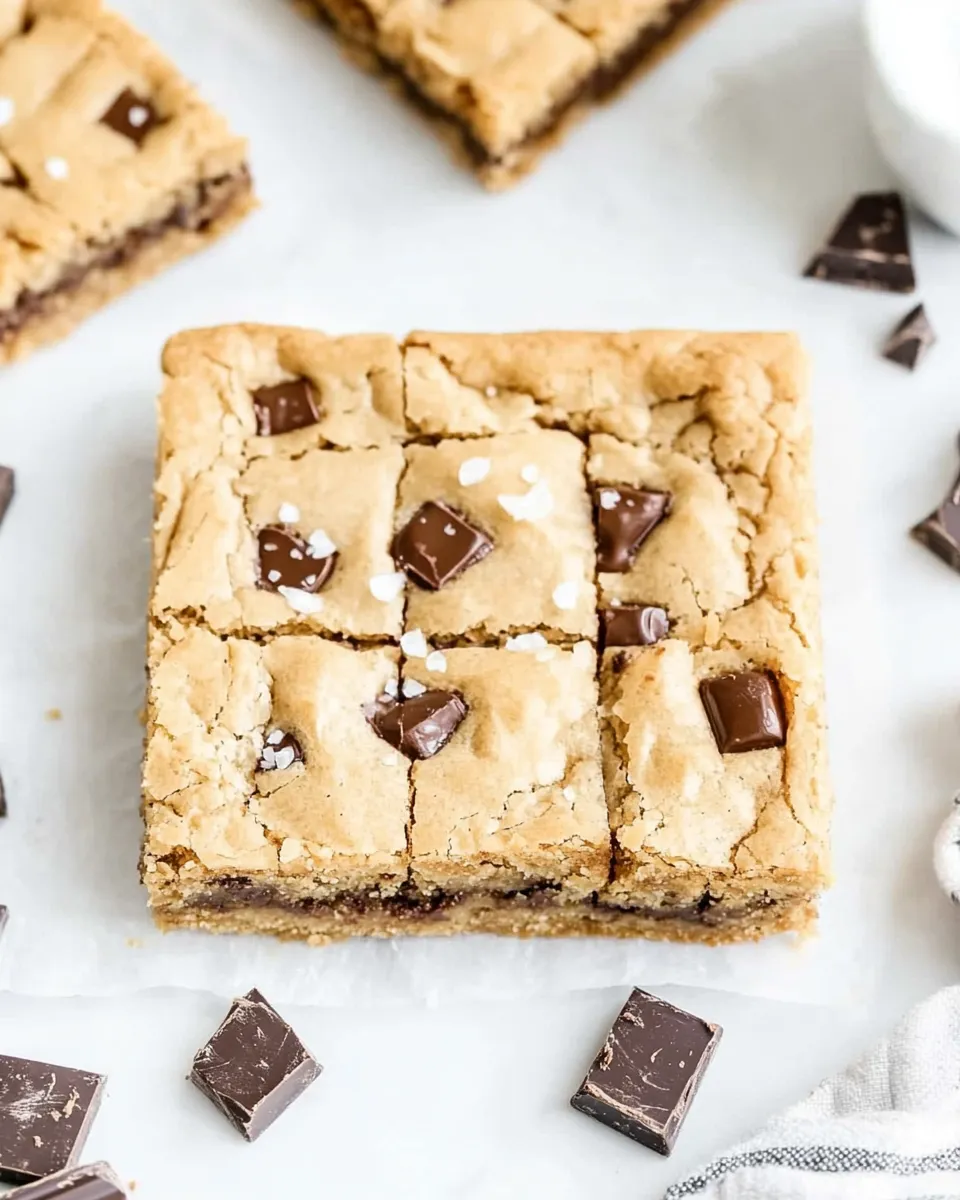 Easy One-Bowl Almond Chocolate Chunk Blondies with Sea Salt photo