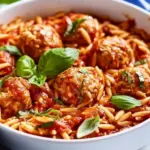 Easy One Pot Chicken Meatball Orzo photo