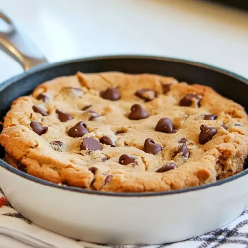 Homemade Ooey Gooey Skillet Chocolate Chip Cookie photo