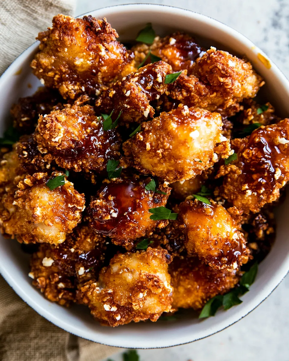 Best Oven Fried Southern Hot Honey Popcorn Chicken. photo