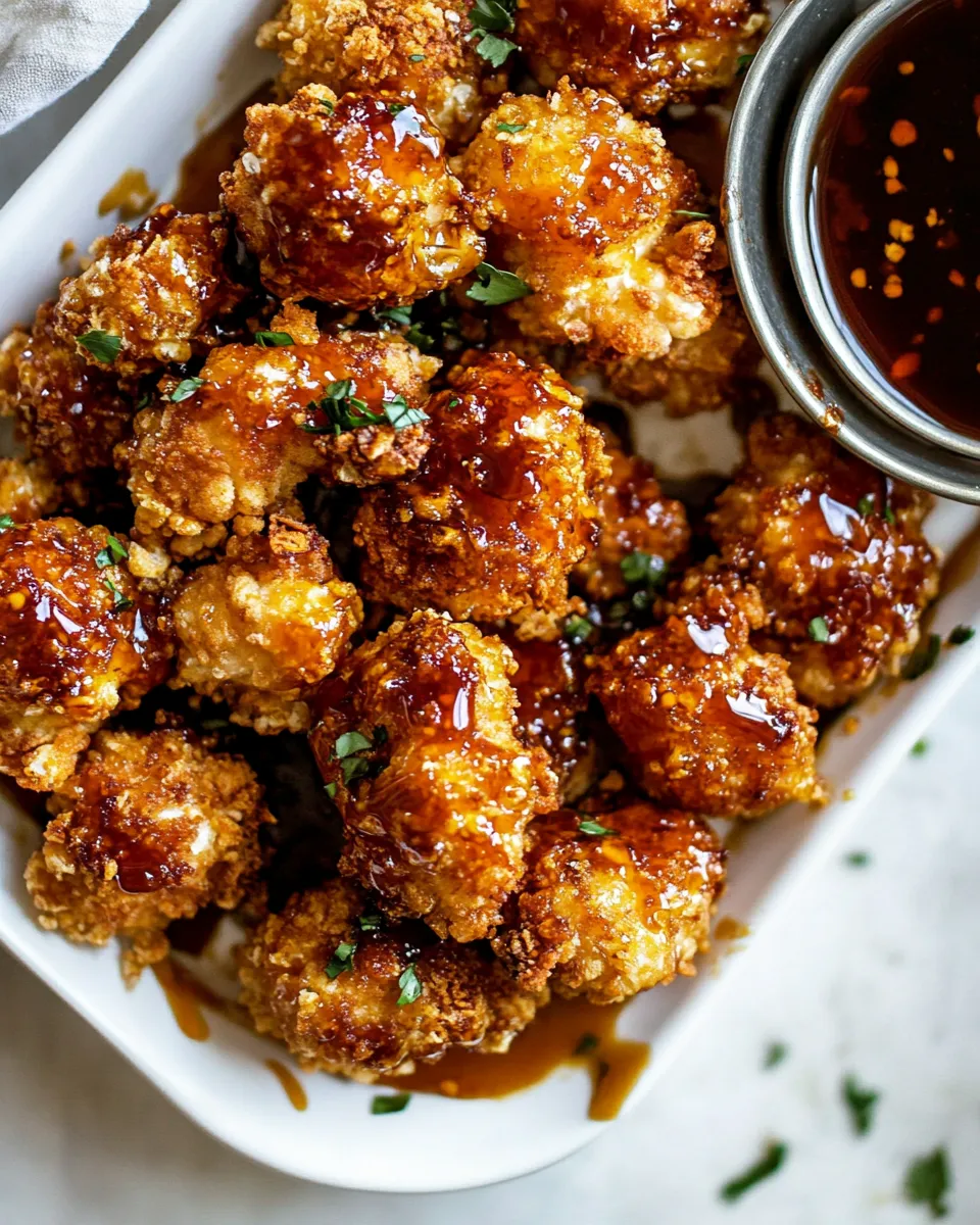 Quick Oven Fried Southern Hot Honey Popcorn Chicken. recipe photo