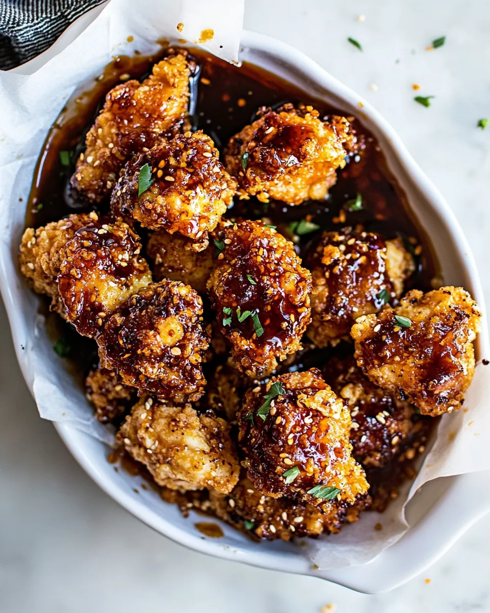 Tasty Oven Fried Southern Hot Honey Popcorn Chicken. image
