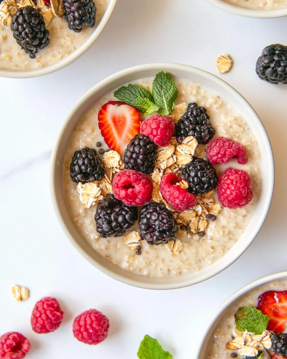 Delicious Overnight Steel Cut Oats shot