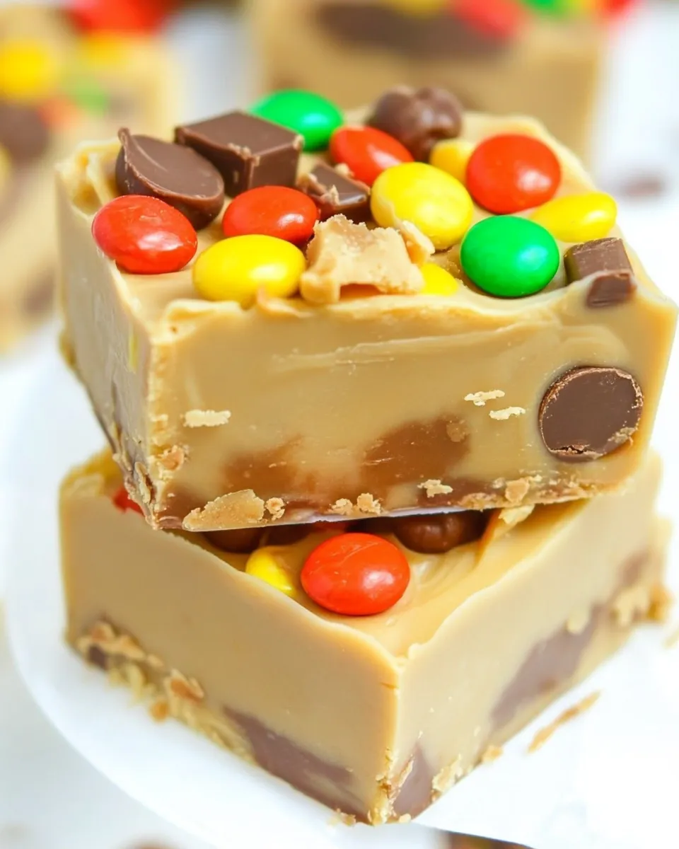 Easy Peanut Butter Candy Bar Fudge recipe photo