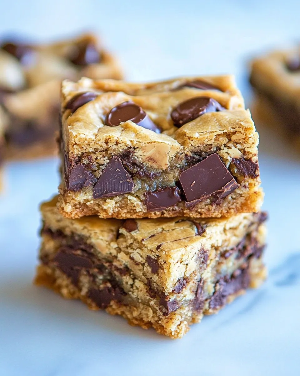 Homemade Peanut Butter Chocolate Chunk Cookie Bars photo