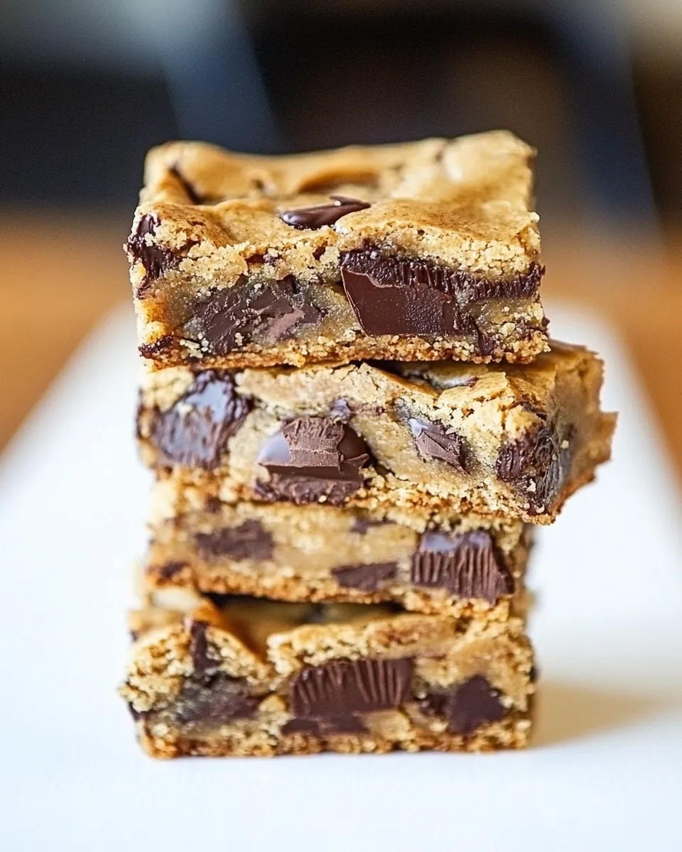 Classic Peanut Butter Chocolate Chunk Cookie Bars image