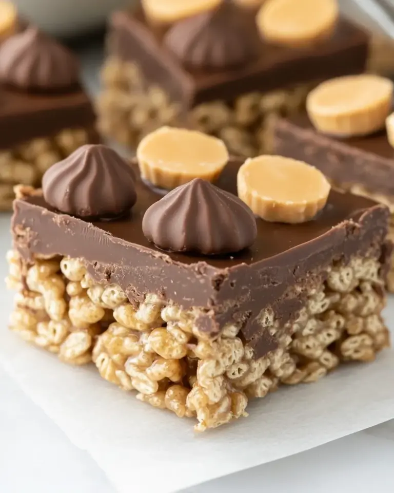 Homemade Peanut Butter Cup Rice Krispie Treats photo