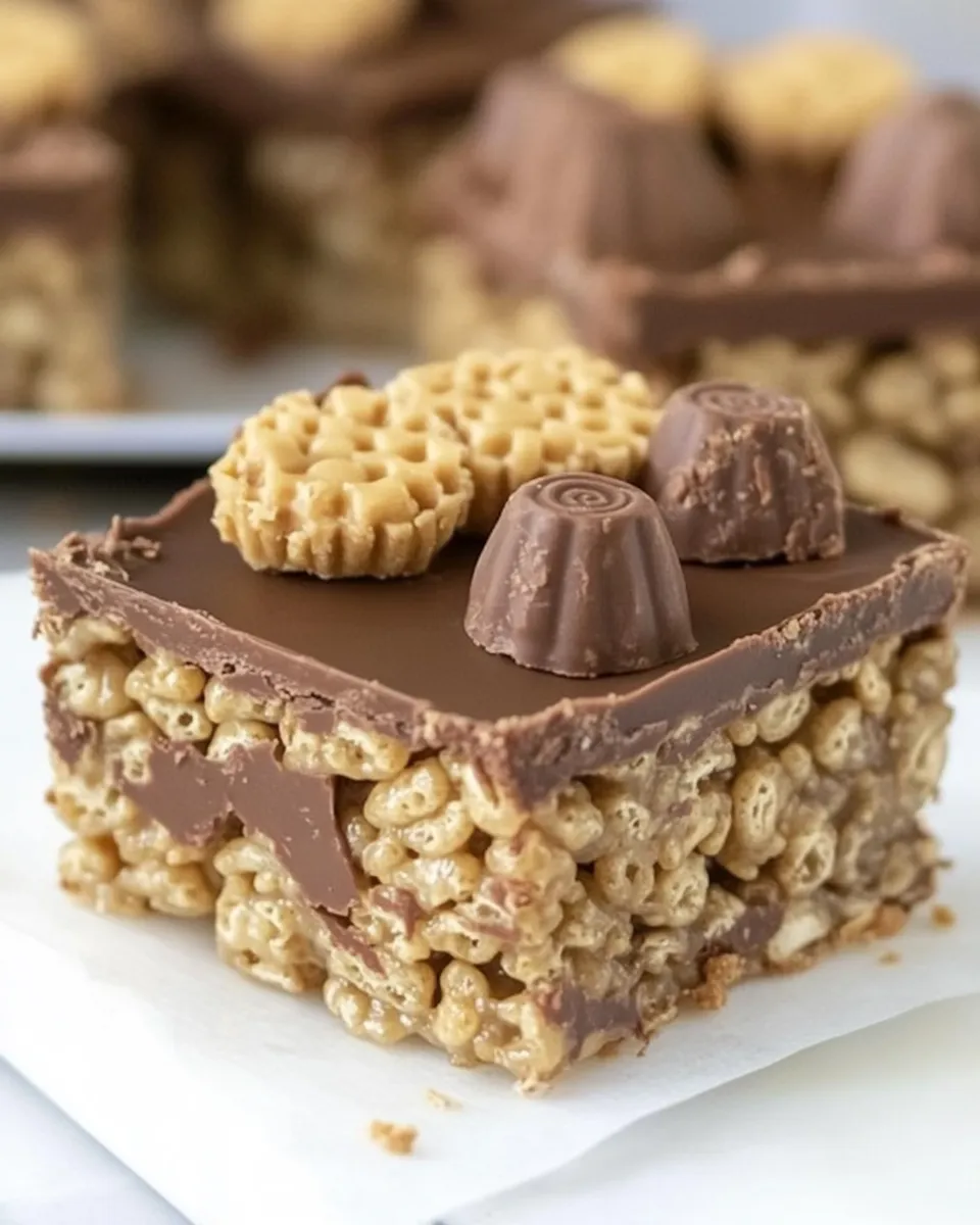 Easy Peanut Butter Cup Rice Krispie Treats recipe photo