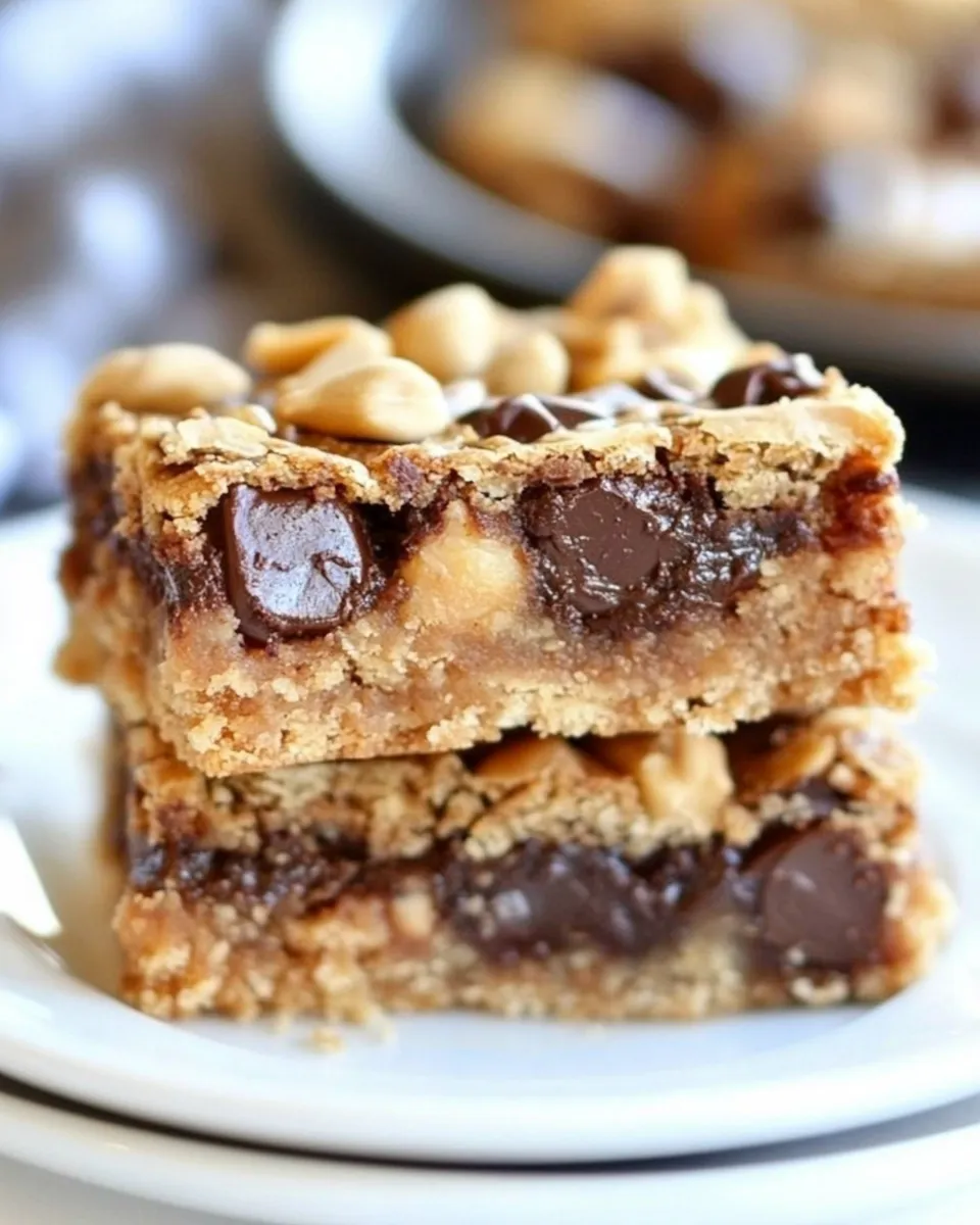 Homemade Peanut Butter Snickers Cookie Bars photo