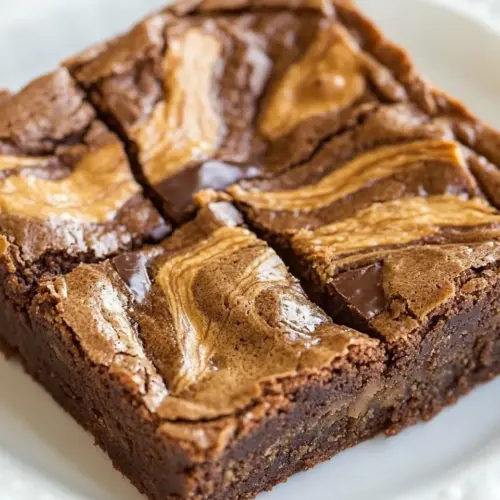 Homemade Peanut Butter Swirl Brownies for Two photo