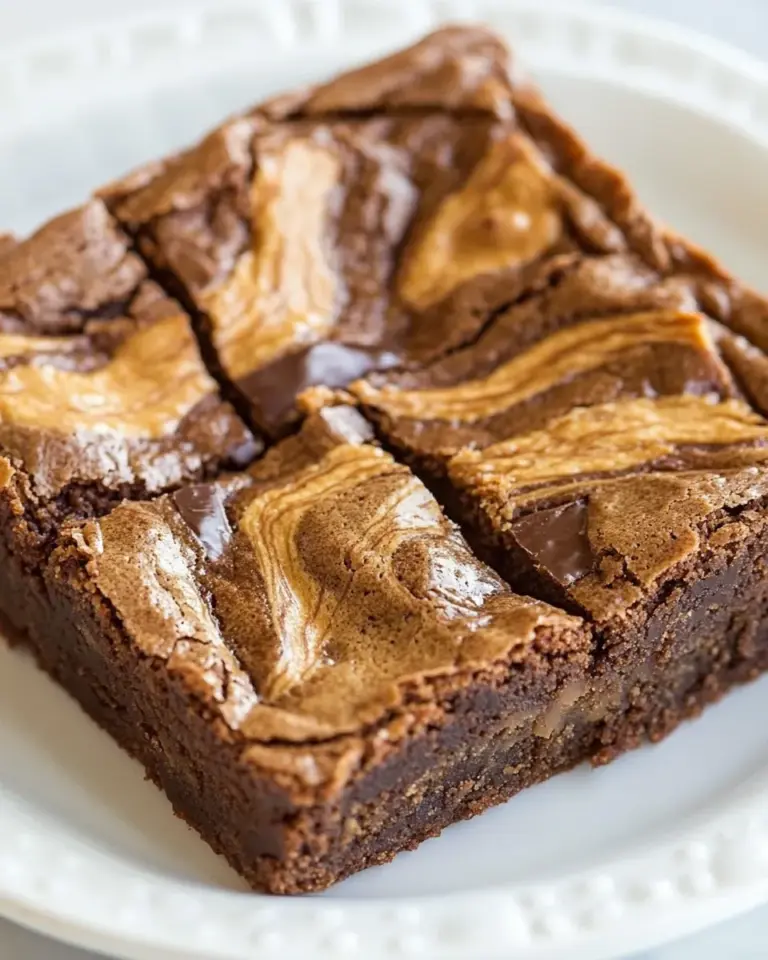 Homemade Peanut Butter Swirl Brownies for Two photo