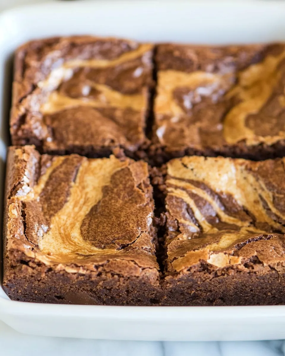 Easy Peanut Butter Swirl Brownies for Two recipe photo