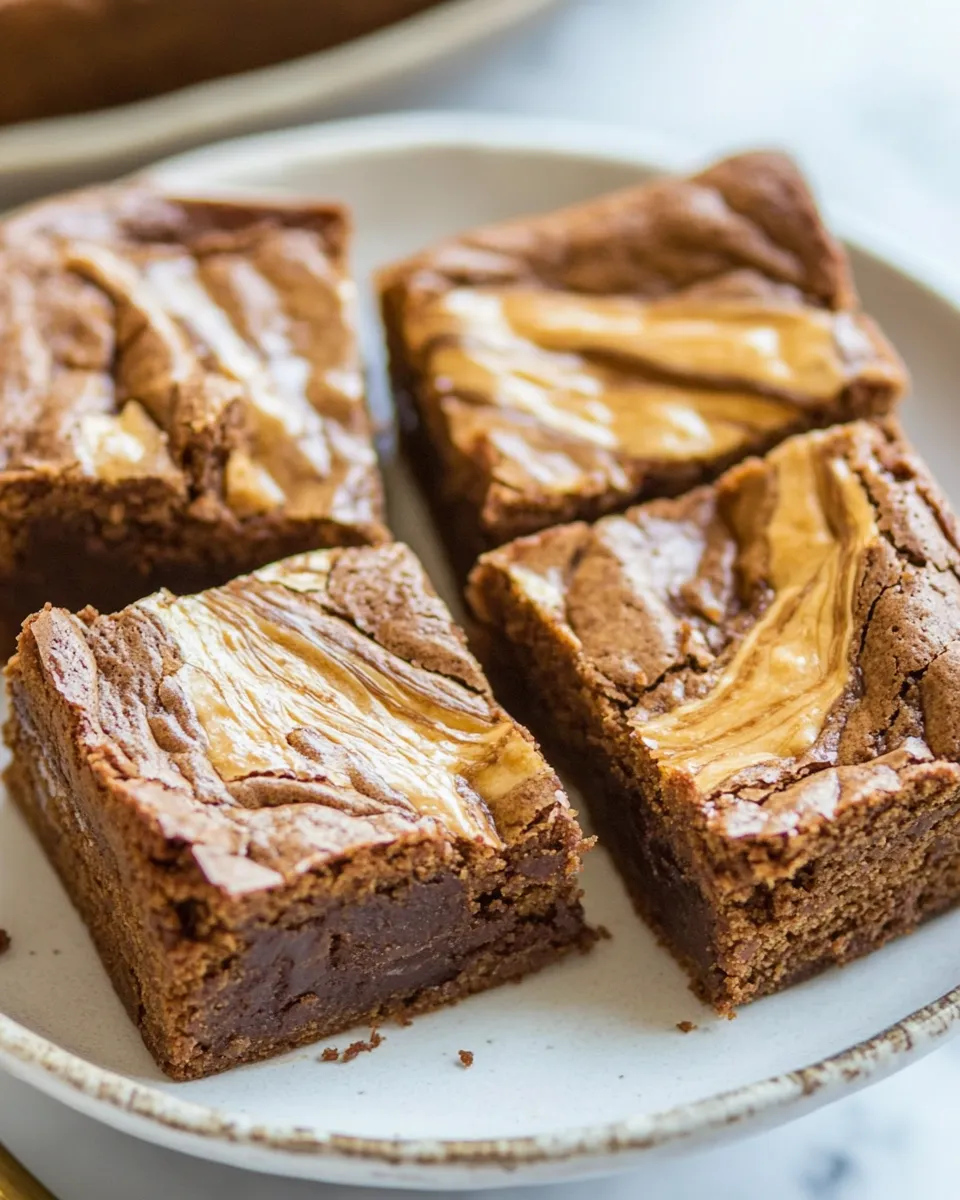 Delicious Peanut Butter Swirl Brownies for Two shot