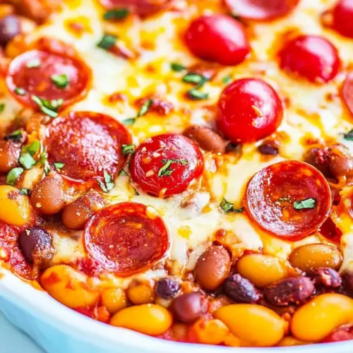 Easy Pepperoni Pizza Baked Beans photo