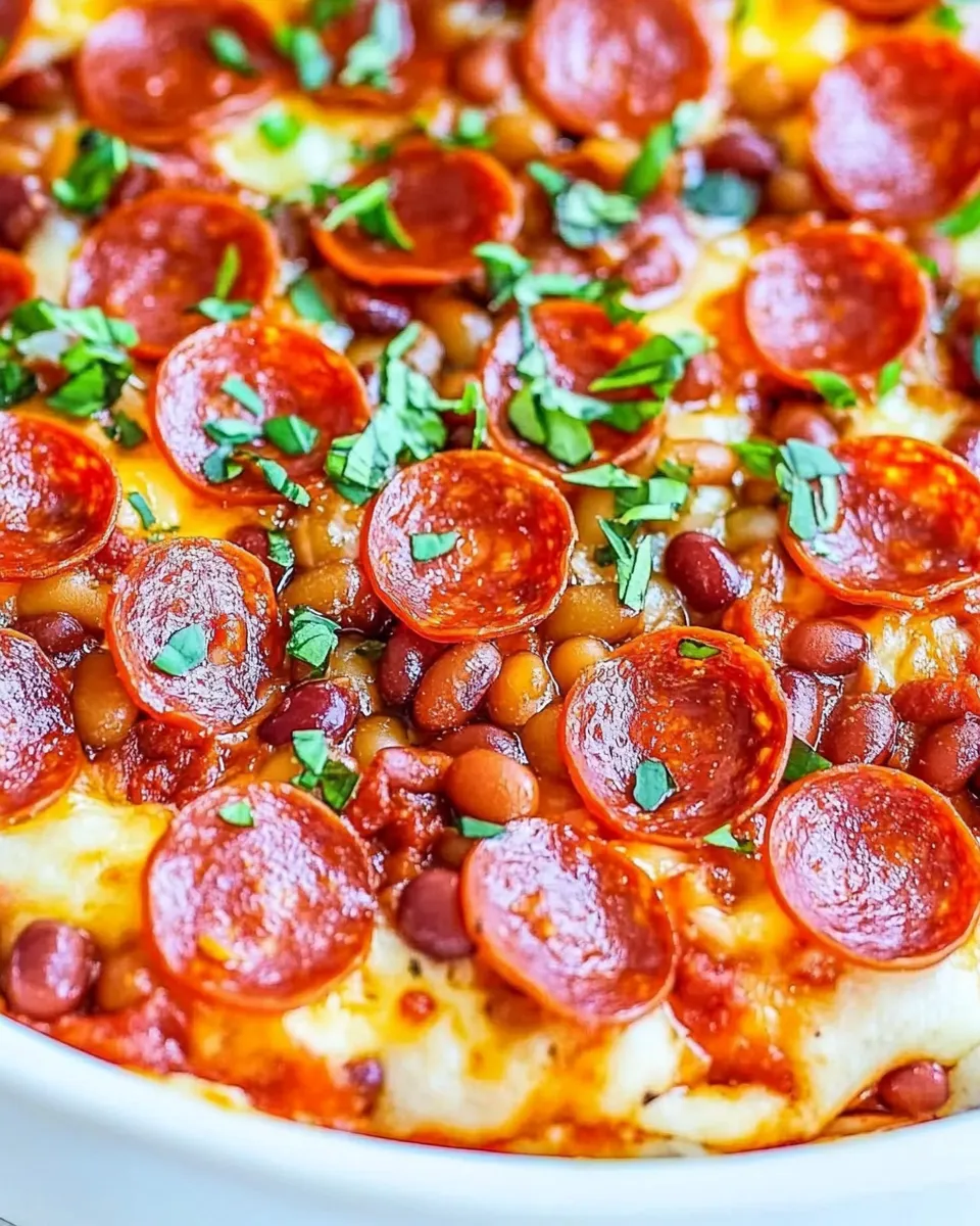Delicious Pepperoni Pizza Baked Beans image