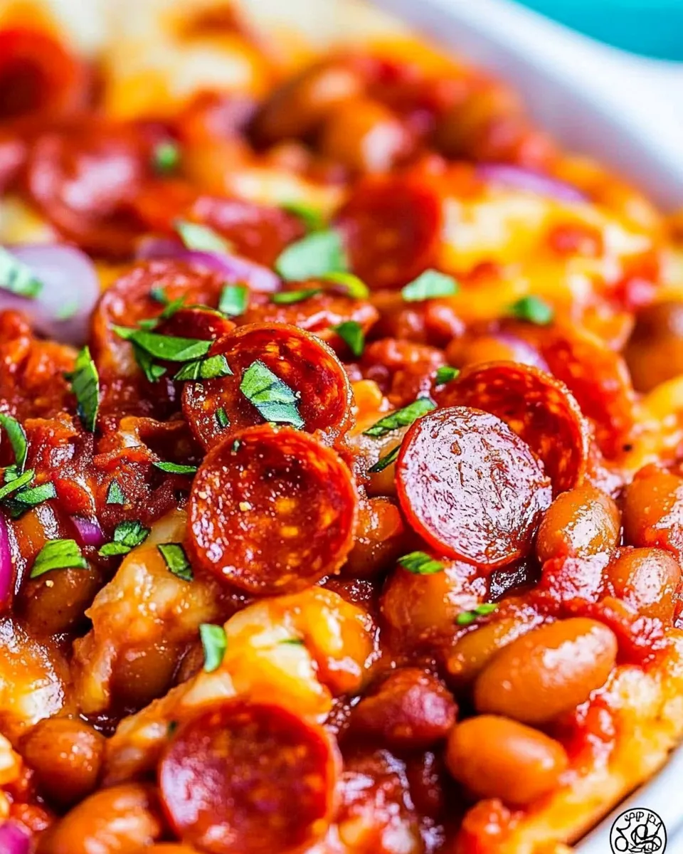 Classic Pepperoni Pizza Baked Beans recipe photo