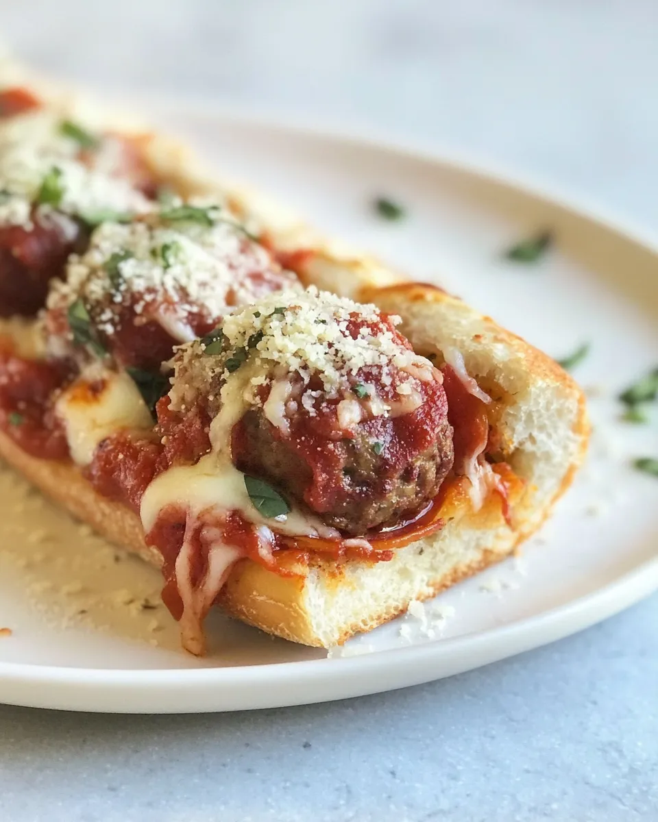 Delicious Pepperoni Pizza Meatball Sandwich shot