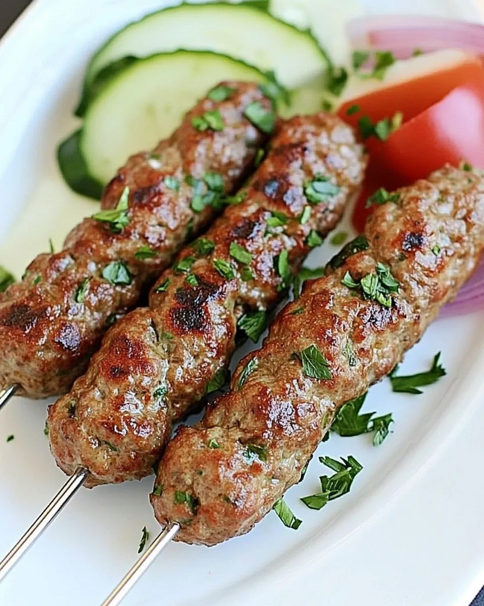 Delicious Persian Turkey Kofta Kebabs shot