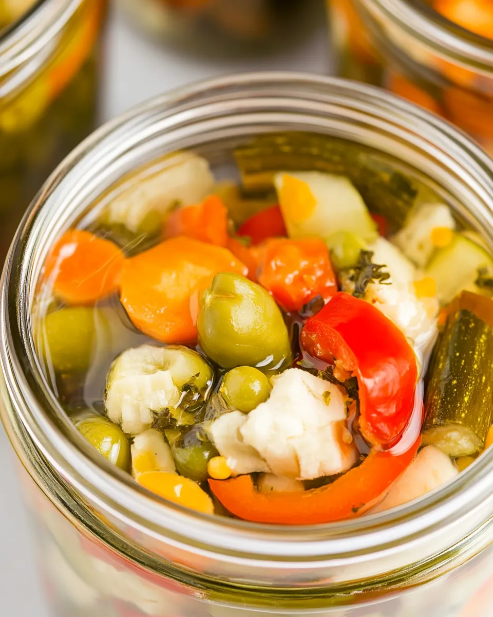Easy Pickled Vegetables Recipe (Giardiniera) shot