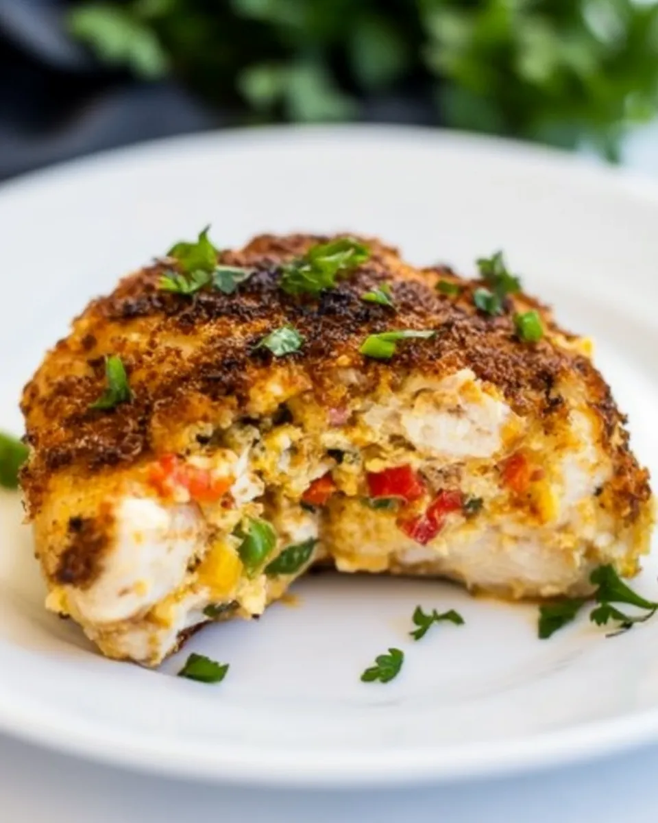 Delicious Pimento Cheese Stuffed Chicken shot