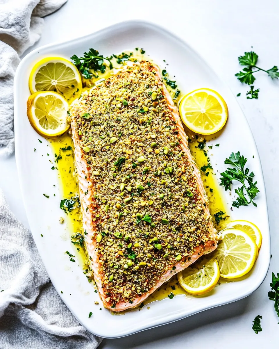 Healthy Pistachio Crusted Baked Salmon recipe photo