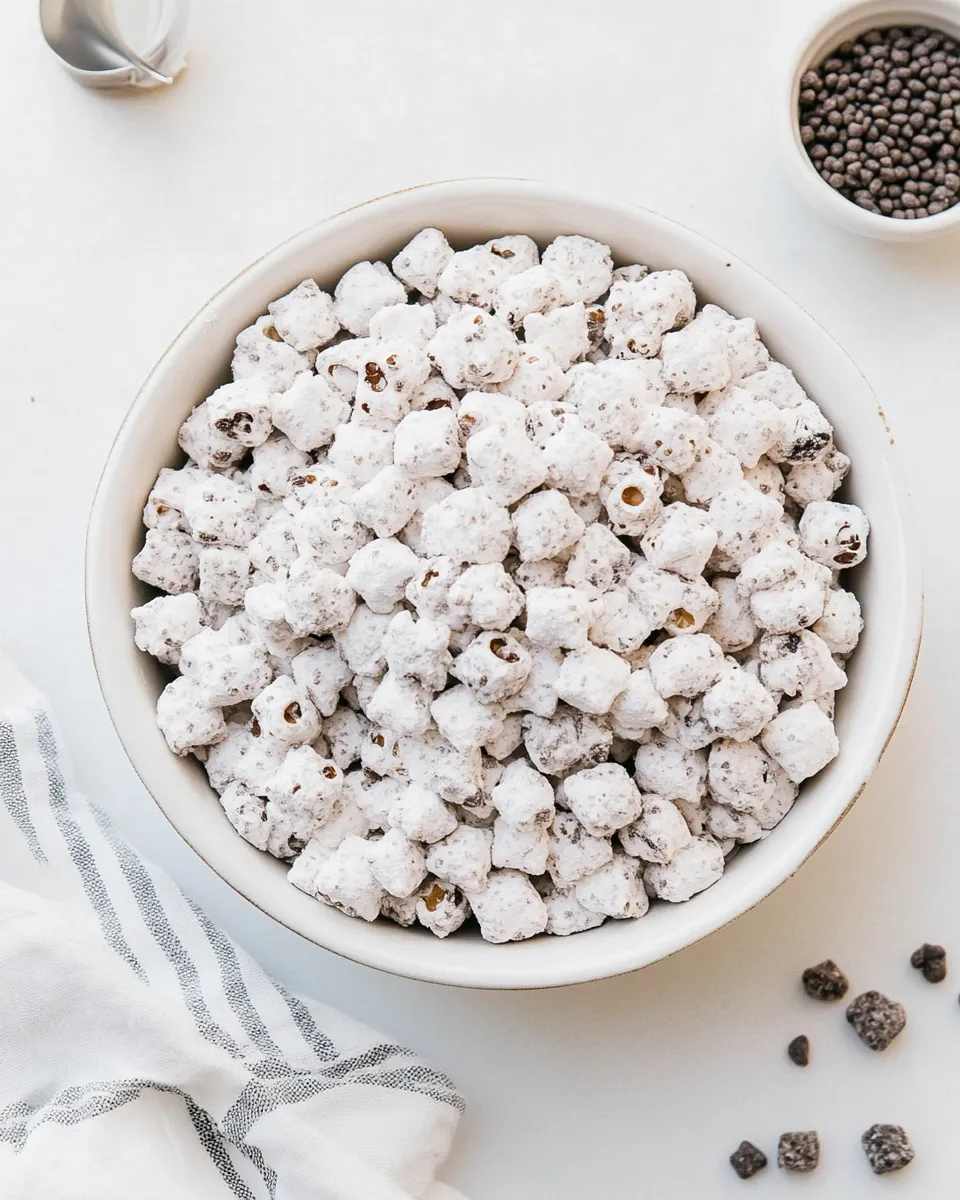 Homemade Popcorn Puppy Chow shot