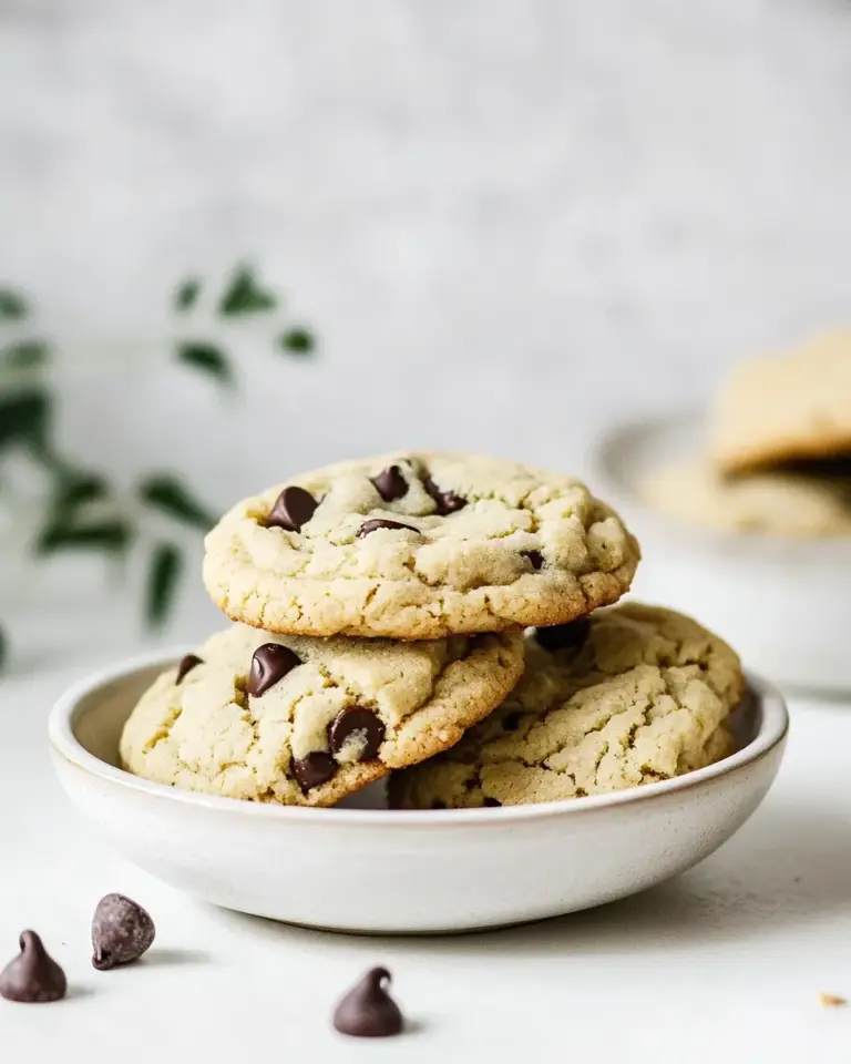 Healthy Puffy Peanut Butter Cookies with Chocolate Chips. photo