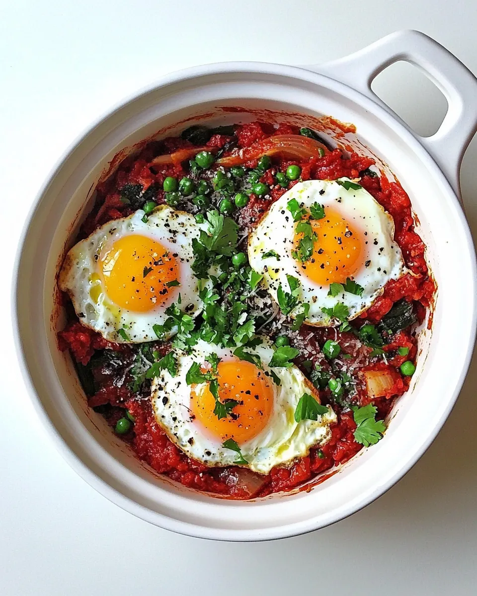 Classic Puttanesca Poached Eggs dish photo