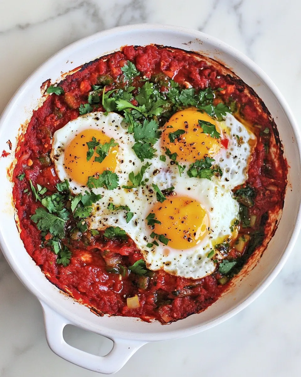 Delicious Puttanesca Poached Eggs food shot