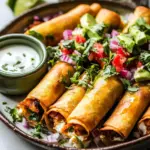 Homemade Queso Fundido Taquitos. recipe photo