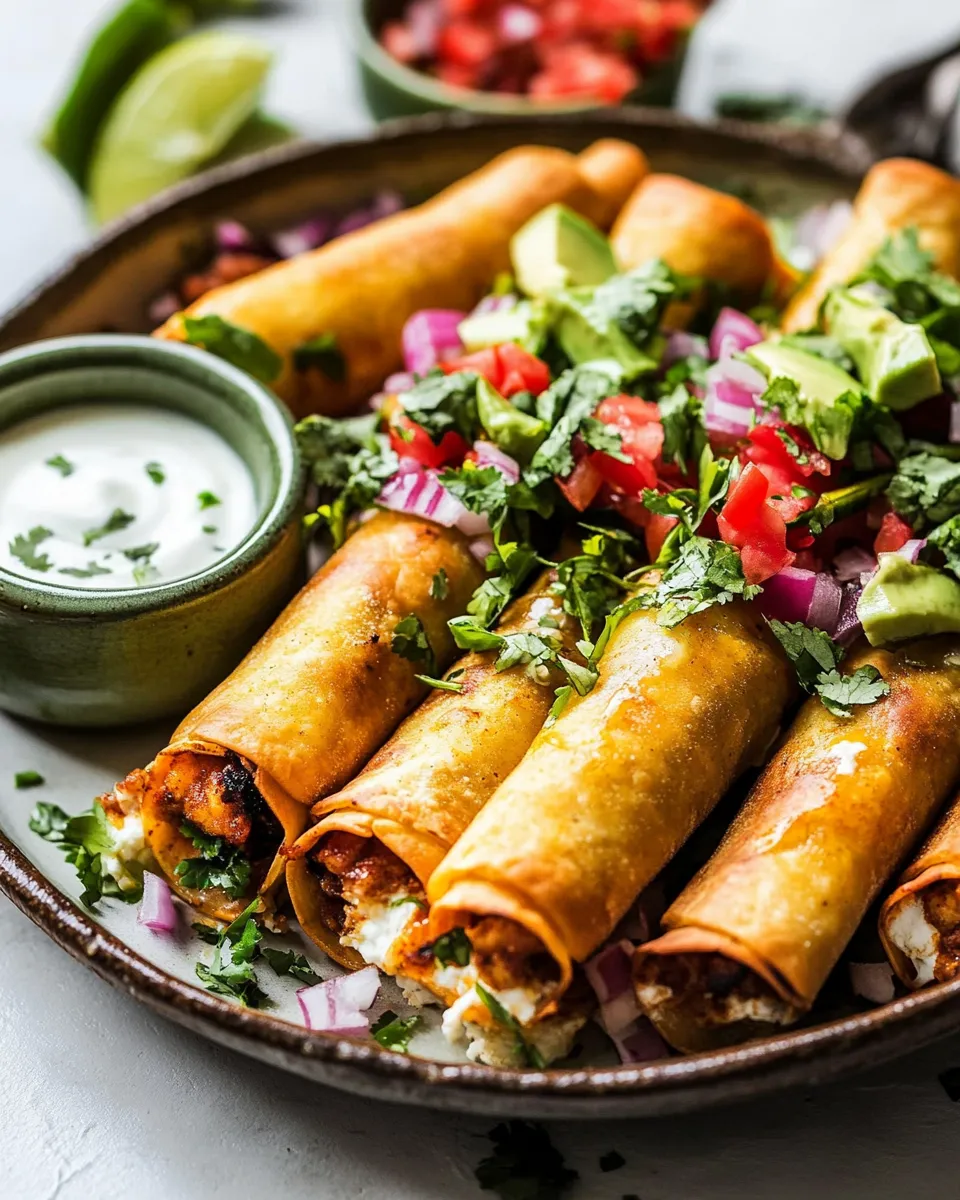 Homemade Queso Fundido Taquitos. recipe photo
