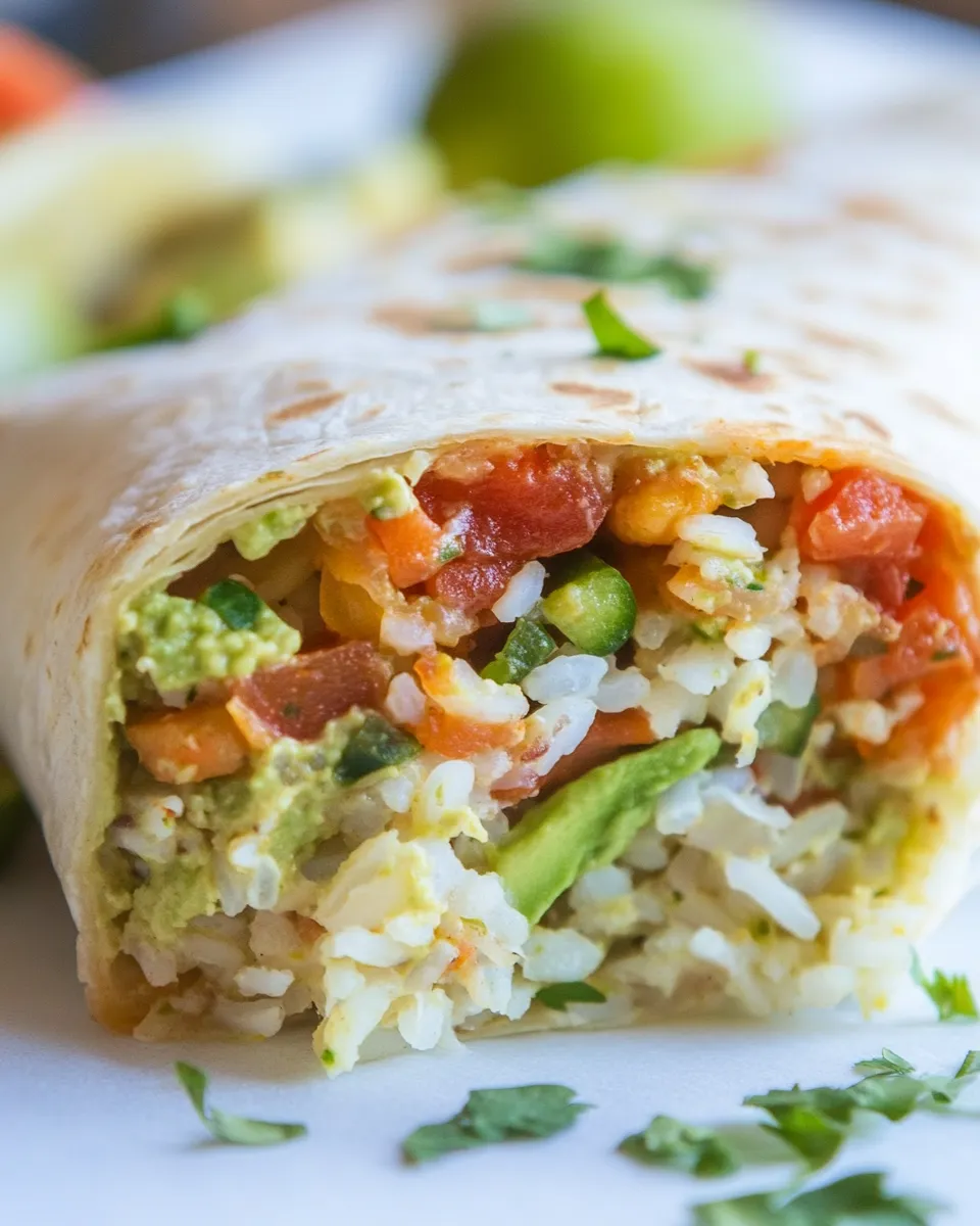 Healthy Quick Veggie and Rice Burritos image
