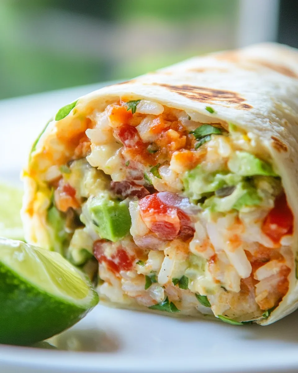 Tasty Quick Veggie and Rice Burritos shot