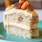 Homemade Reeses Peanut Butter Cup Banana Cake with Peanut Butter Cream Cheese Frosting photo