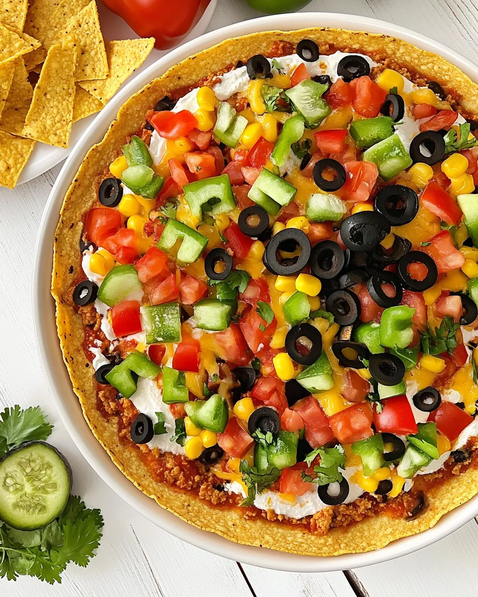 Classic Retro Taco Pizza (Layered Taco Dip) image
