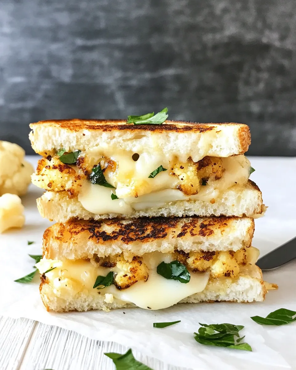 Delicious Roasted Cauliflower Grilled Cheese shot