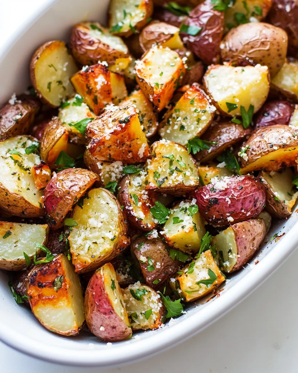 Delicious Roasted Potatoes with Parmesan Garlic and Herbs image